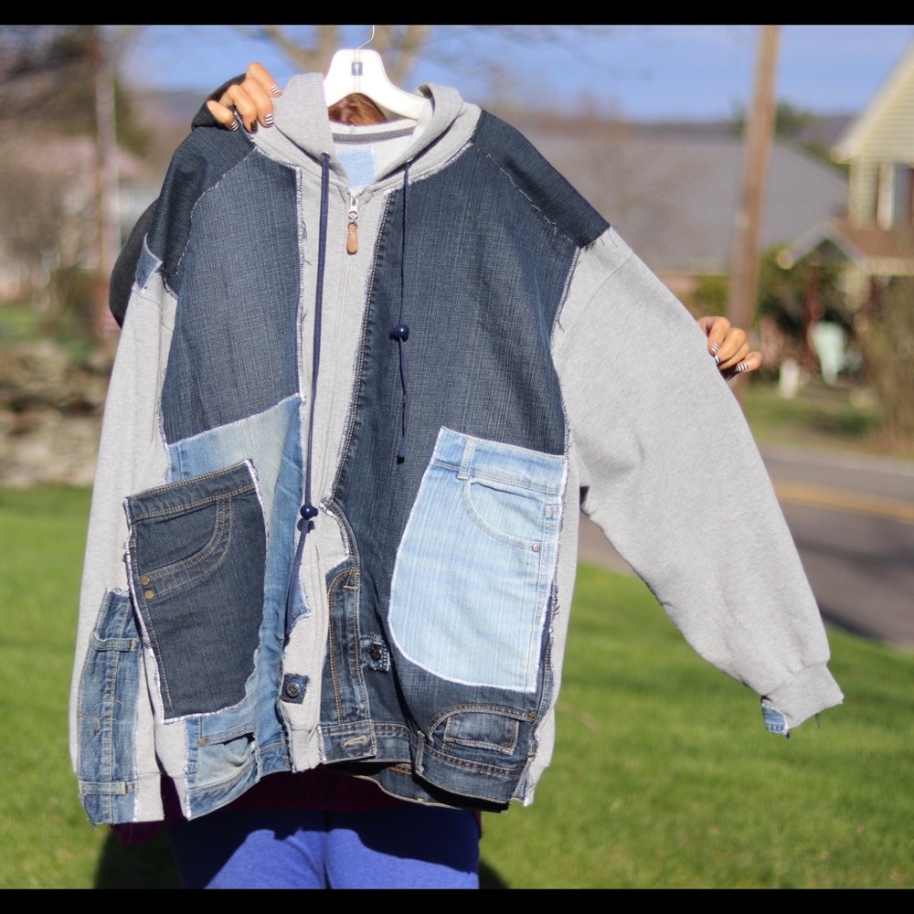 Recycled Denim/Hoodie Hybrid